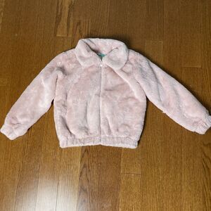 10 damage kids girls pink faux fur plush furry fluffy fuzzy coat 365kids